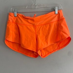 Lululemon Speed Up Shorts Neon Highlight Orange Low-Rise 2.5" Lined Size 6